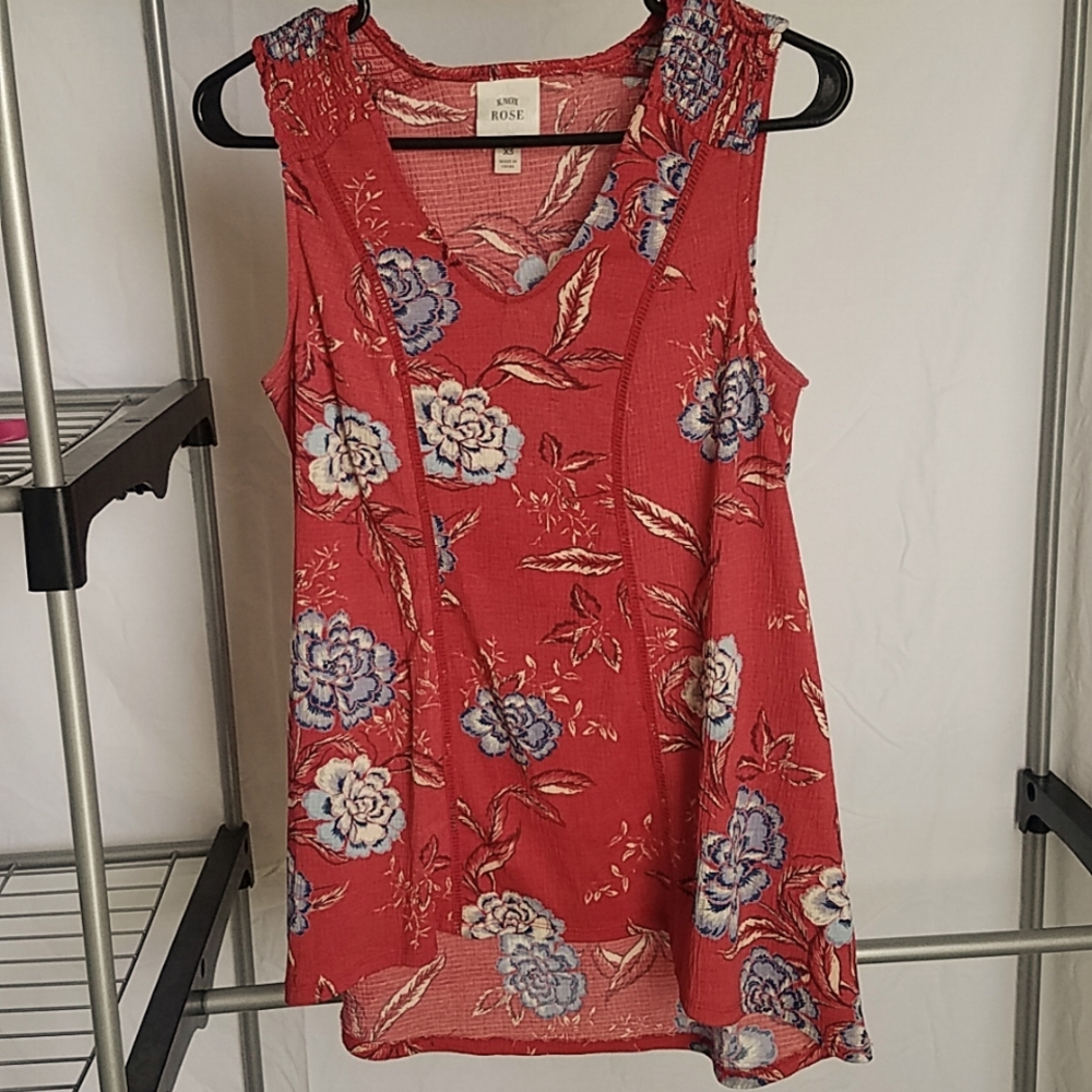 Knox Rose Tank, vintage red and blue, XS